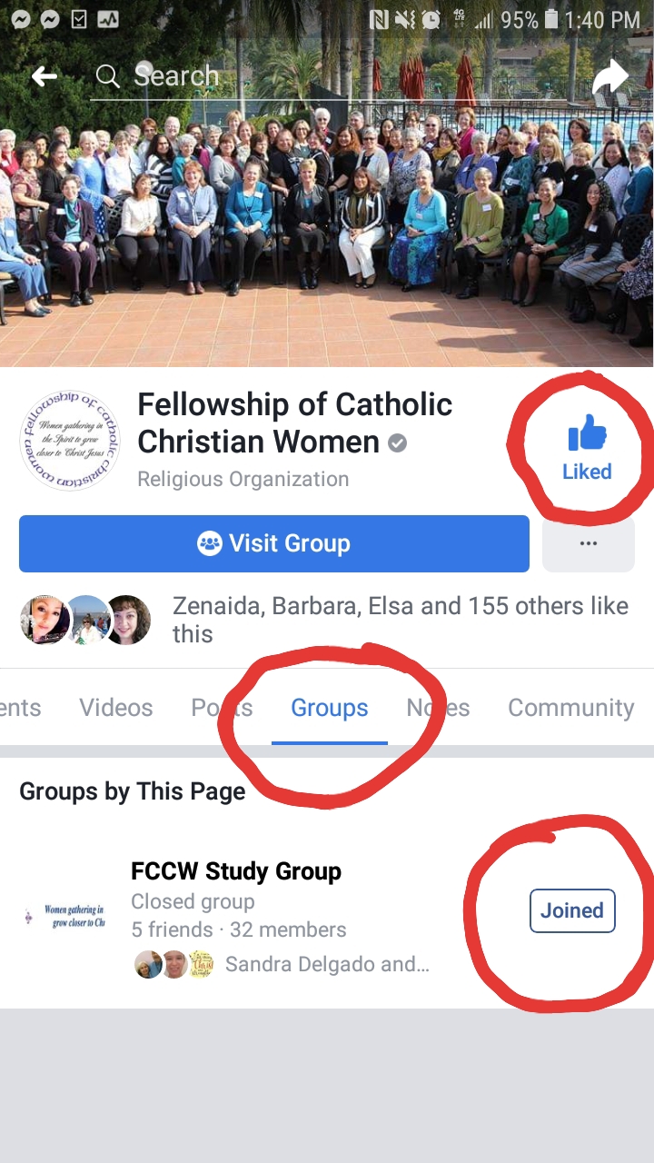 FB example for study group sign up